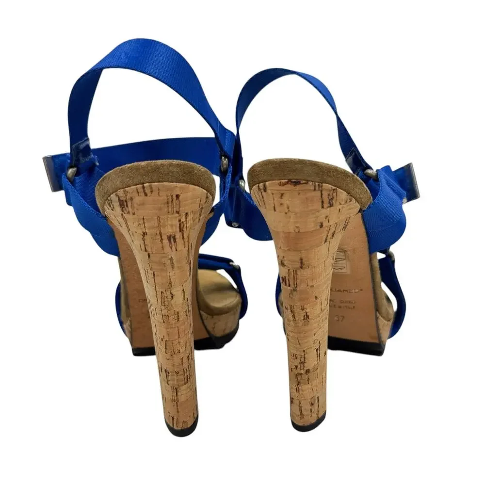 NEW Dsquared2 Nylon Strap Cork Heels